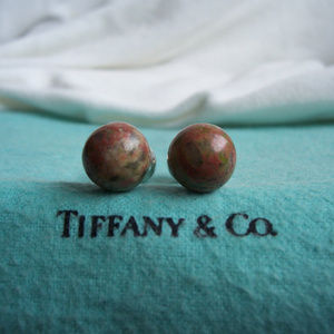 Tiffany & Co. Silver and Jasper Cuff Links